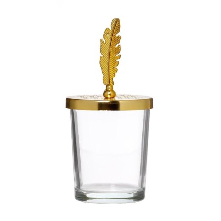 Glass of Glass for 1 candle "Peep" gold 11x5.5x5.5 cm-4