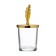 Glass of Glass for 1 candle "Peep" gold 11x5.5x5.5 cm