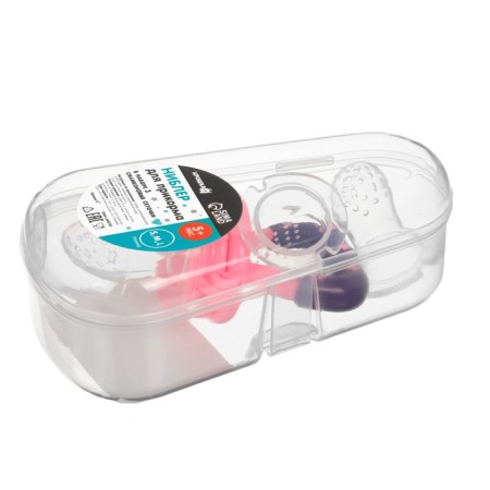 Nibbler with silicone nets, dimensions s, m, l, in case, pink color-2