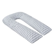 Pregnant pillow U-shaped, size 35 × 340 cm, gray zigzag