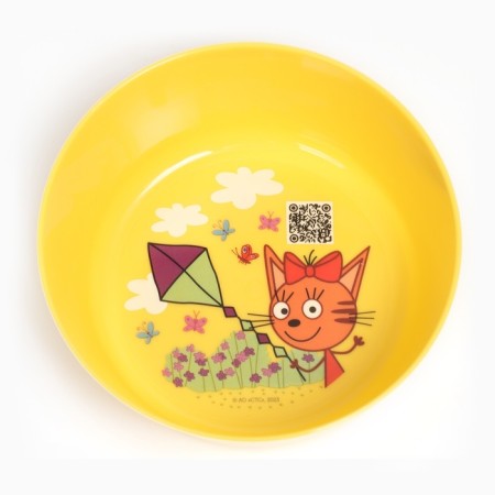 A set of children's dishes three cats "Training", (plate, bowl, glass, spoon)-7