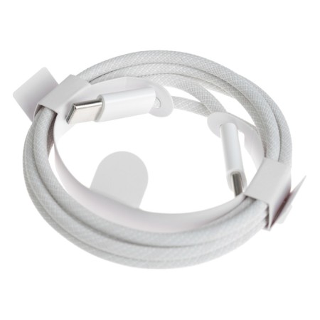 Type-C cable-Type-C, 3 A, 60 W, 1 m, data transfer, braid fabric, white-3