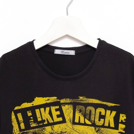 T-shirt for a boy, black color, height 134-140 cm-1