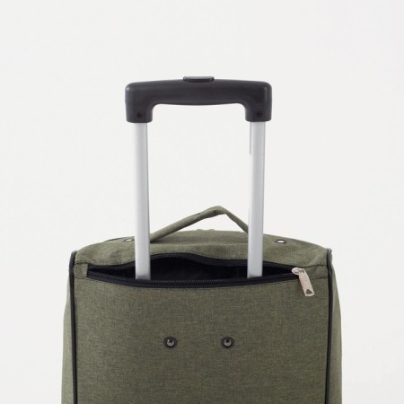 Small 20 suitcase, “Cartes factory”, lightning department, external pocket, 2 wheels, khaki color-3