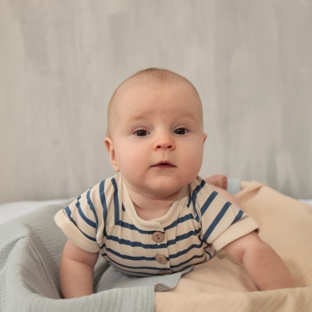 Baby sandstone I Basic Line striped, height 86-92 cm, beige-1