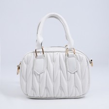 Bag Cross-Bodi with a zipper, white color