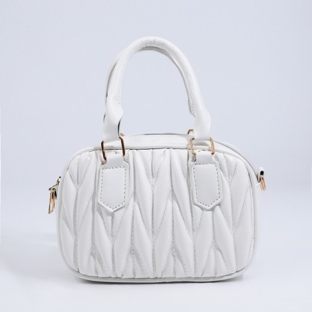 Bag Cross-Bodi with a zipper, white color