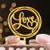 Topper "Love", a circle with a heart, gold, give beautifully