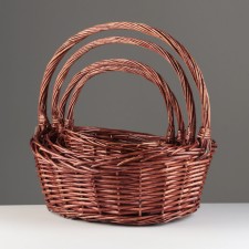 A set of baskets of 4 pcs, 48x37/42 cm; 39x34/37 cm; 34x24/31 cm; 29x18/27 cm, willow