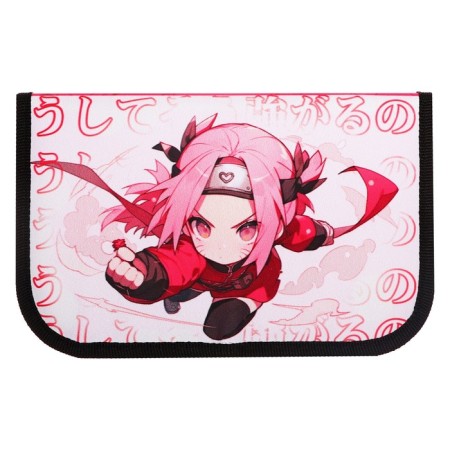 Penal 1 section, 130 x 210 x 40 mm, 2 folding strips, fabric, calligrata top, Content "Anime Sakura"-1