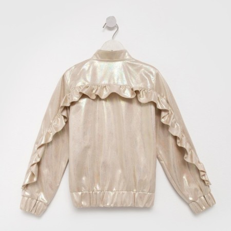 Jacket (bomber) children's minku: casual collection kids beige color, height 128-9