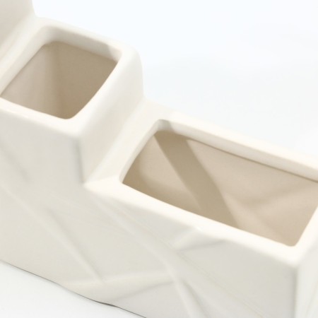 A dispenser for liquid soap with a sponge and a brush for dishes, white, 16 x 12 x 4 cm.-4