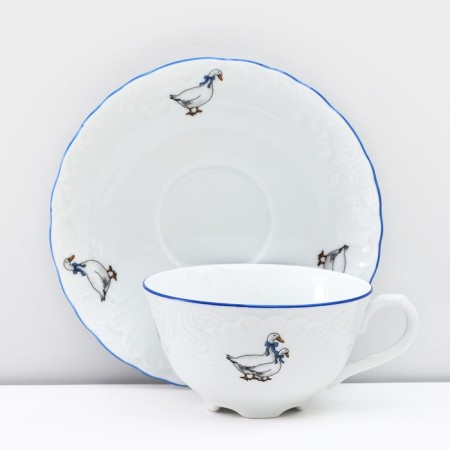Tea service for 6 Person "Rococo. Geese ", 15 items-8