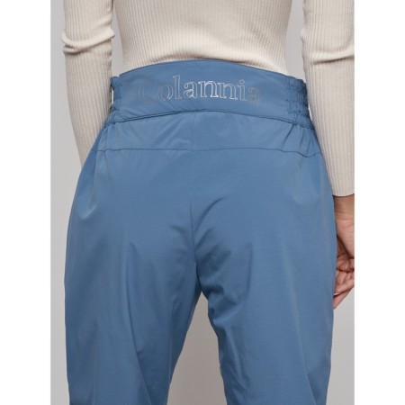 Warmed female trousers, size 48, blue color-5