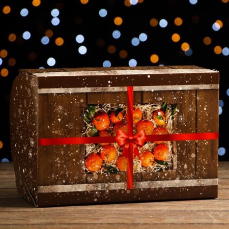 The box is folding, double -sided "tangerines", 25 x 17 x 10 cm-1