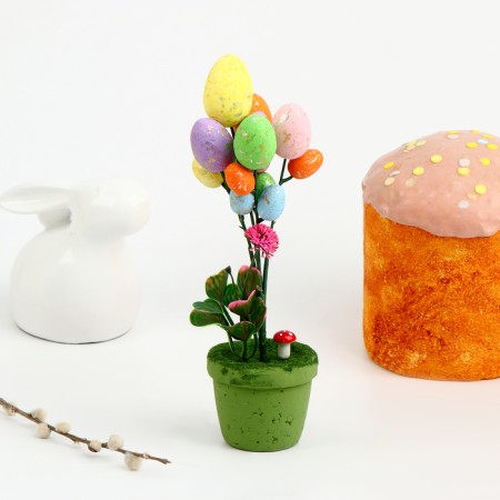 Easter decor "Eggs in a pot" 8 × 8 × 28 cm