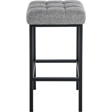 Stool Bar loft Metal/fabric, black/gray 35x35x65 cm-4