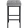 Stool Bar loft Metal/fabric, black/gray 35x35x65 cm
