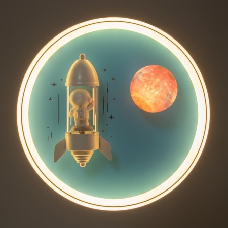 Lamp "Rocket in space" LED 48W E27 White-blue 47x47x15 cm Bayerlux-4