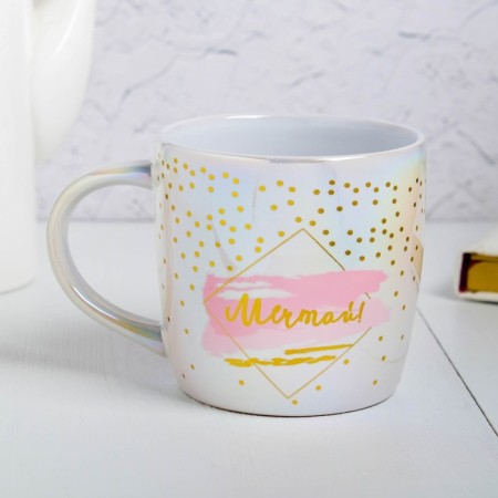 Ceramic mug “Dream”, 300 ml, white color