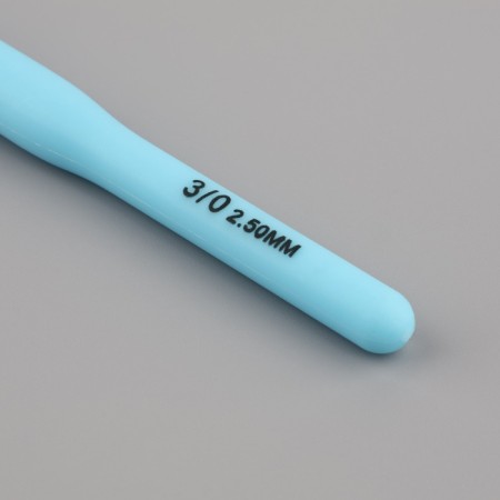 Knitting hook, with a plastic handle, d = 2.5 mm, 14 cm, blue color-4