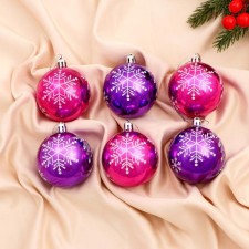 Set of balls plastic D-6 cm, 6 pcs 