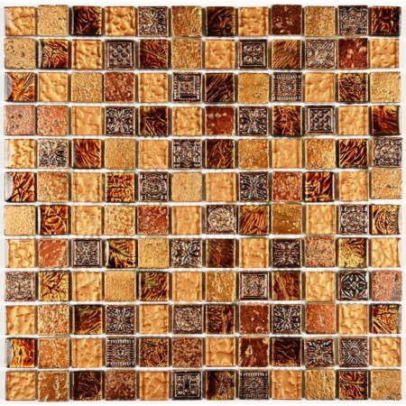 Glass mosaic with stone Bonaparte, Antik-2 300x300x8 mm