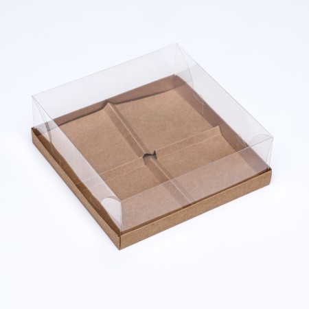 Box for mousse cakes 4 pieces, 17x17x6 craft-1