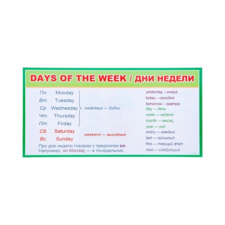 A set of cards-fluids "for primary school" 3-4 class, 10 cards, 20x10 cm-21