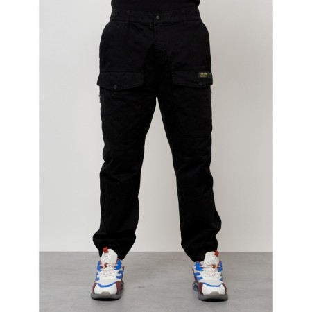 Cargo jeans male, size 50-52, black color-4