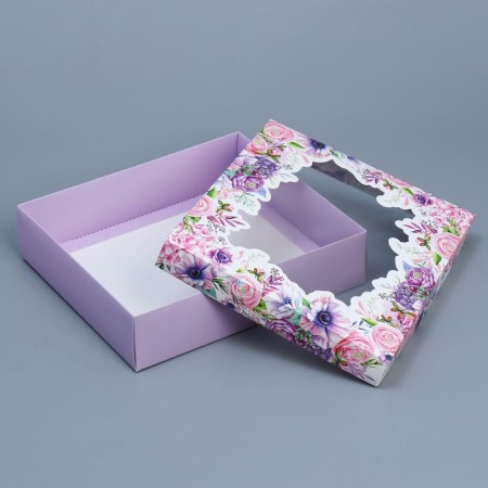 Gift box, packaging, "flowers", 23.5 x 20.5 x 5.5 cm-3