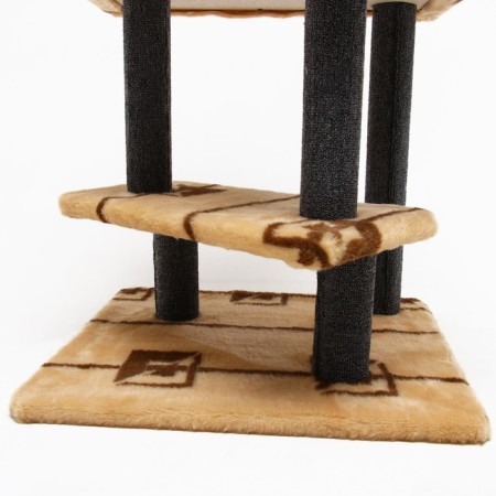 Complex for cats with a clamp "Staircase", 56 x 52 x 140 cm, carpet, mix of flowers-4