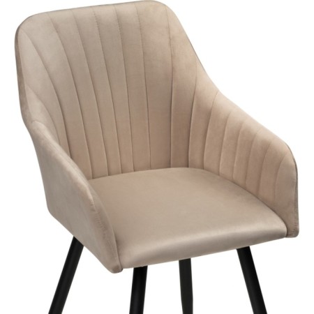 Slame Slam Metal Carcass stool, metal/velor, black/beige 53x64x83 cm-6