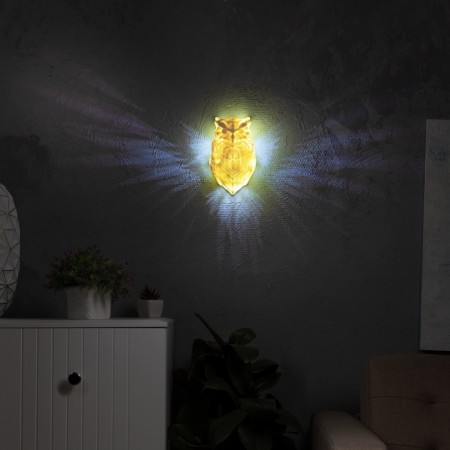 Lamp-sir "Eagle owl" 12.5 × 20.5 × 9.5 cm, plastic, aah2, glow of white-1
