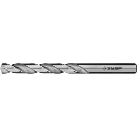 Zubrov metal drill, steel P6M5, cylindrical shank, 9.5 x 125 mm, class A