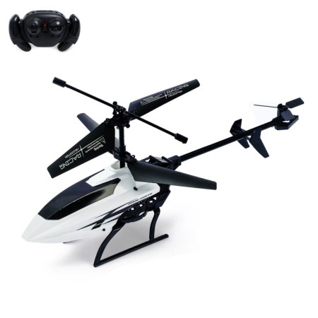 The radio -controlled “expert” helicopter works on the battery, the color is white