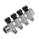 Collector "STM" Profi, with valves, 1 "x1/2", 4 exits, nickel.