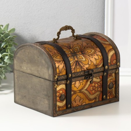 Casket chest "Orange patterns" 20x15x15.5 cm