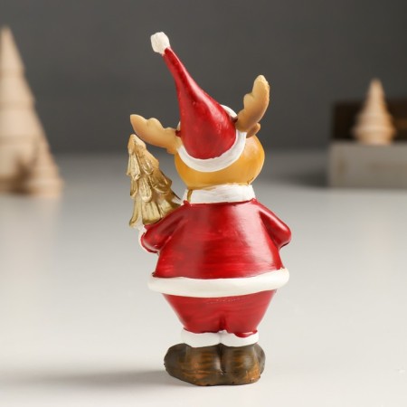 Polystone souvenir "Losik in red caftan and cap with a Christmas tree/gift" MIX 4x5x10 cm-3