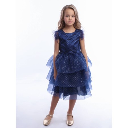 Платье для девочки «Каролина», рост 128 см, цвет синее ночное небо-4