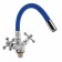 ACCOONA A9871M kitchen mixer, two -wound, silicone spout, silumin, blue/chrome