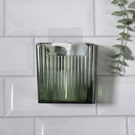 Organizer for storage "Green", hinged, 1 section, with an adhesive base, 11.5 × 8 × 11 cm, translucent/green color-2