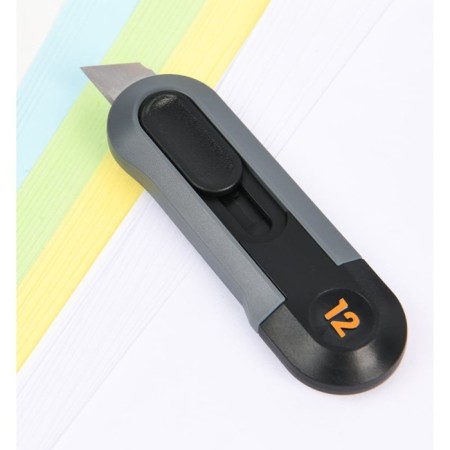 Technical knife deli ht4007 151595, softach plastic, black, 12 mm-4