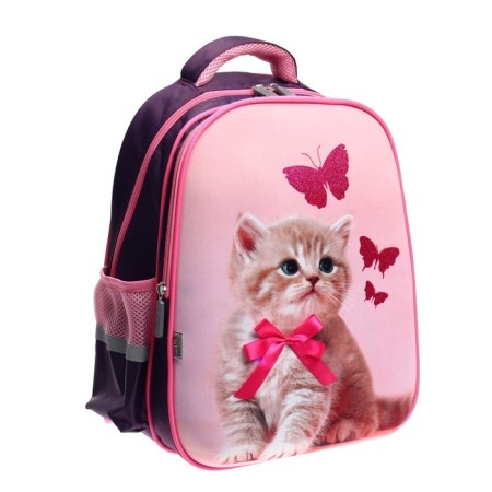 Frame backpack Calligrata, 39x30x14 cm, "cat with a bow", for a girl-7