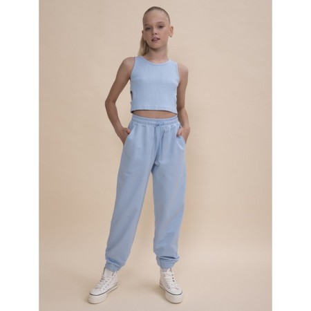 Pants for girls, height 110 cm, blue color-6