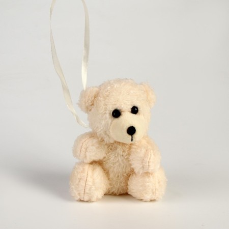 Soft toy "Bear" on the suspension, white color