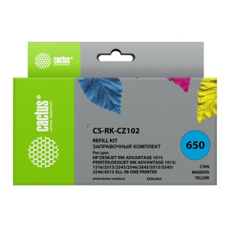 Cactus CS-RK-CZ102 ink set for HP DJ 2515/3515, 3x30 ml, multi-colored