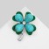 Brooch "Clover" with turquoise, colored in silver