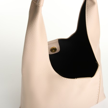 Bag Women's bag 2 in 1, on the button, cosmetic bag, beige color-4