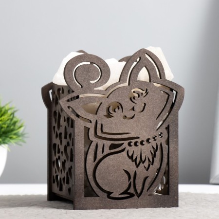 Salt lamp "cat" wooden E14 15W 1.4 kg-2